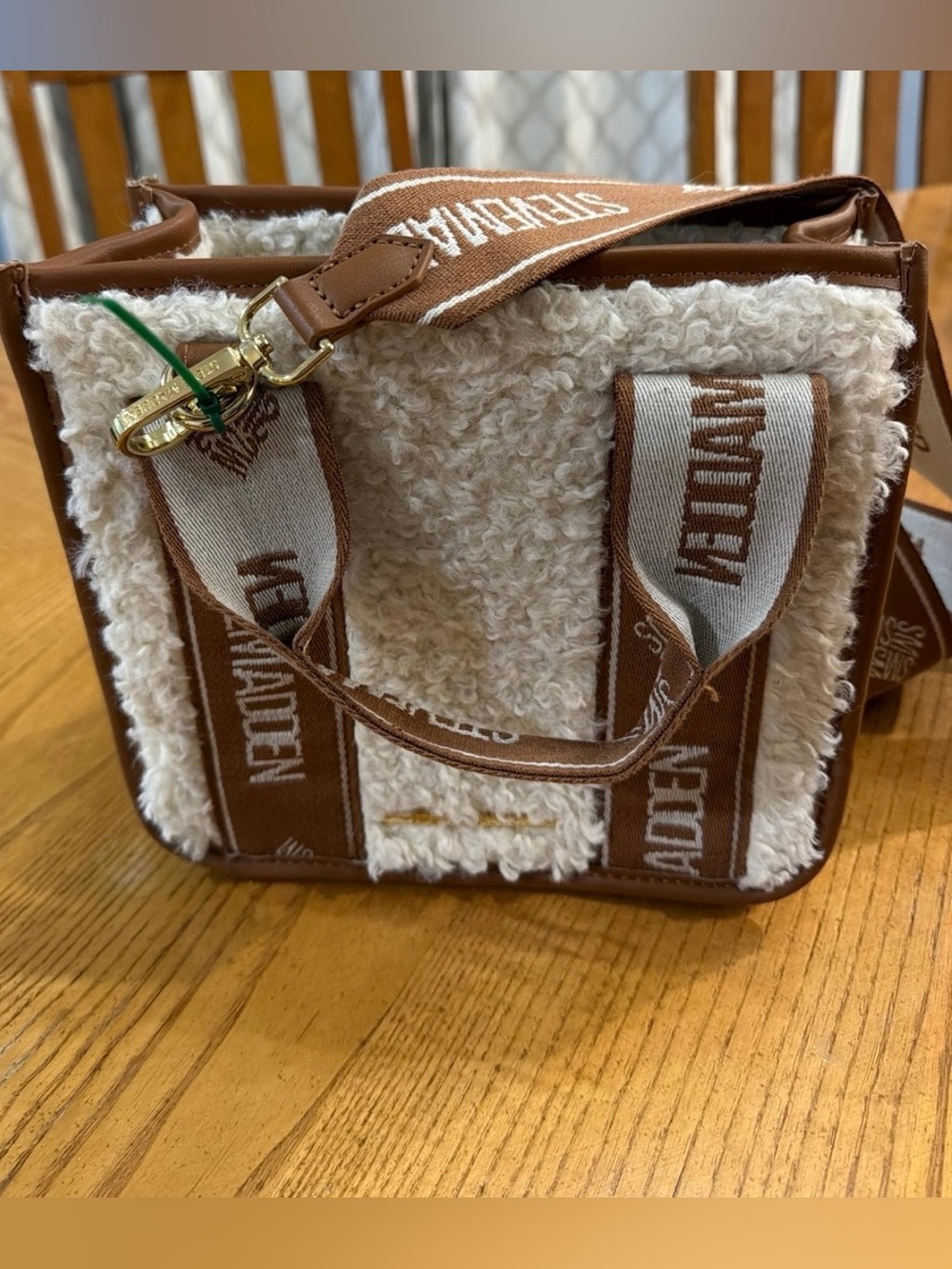 Steve Madden Bwebber Sherpa Crossbody Handbag